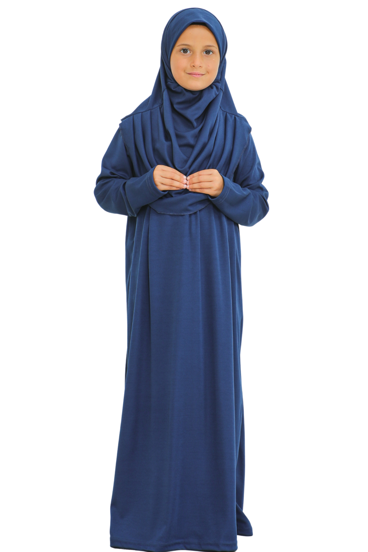 Kids Prayer Dress Muslim Clothes for Girls Long Sleeve Abaya with Hijab Two Piece Maxi Islamic Set Scarf Kaftan Jilbab