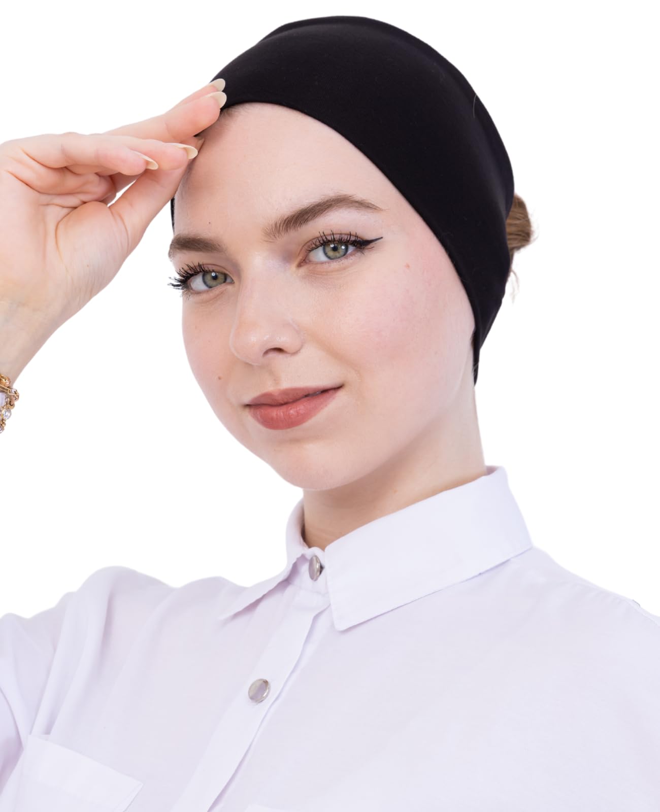 Prien Women Cotton Hijab Cap, Stretchy Head Cover, Pre-Sewn Inner Muslim Scarf Undercap, Non Slip Headband for Daily Wear