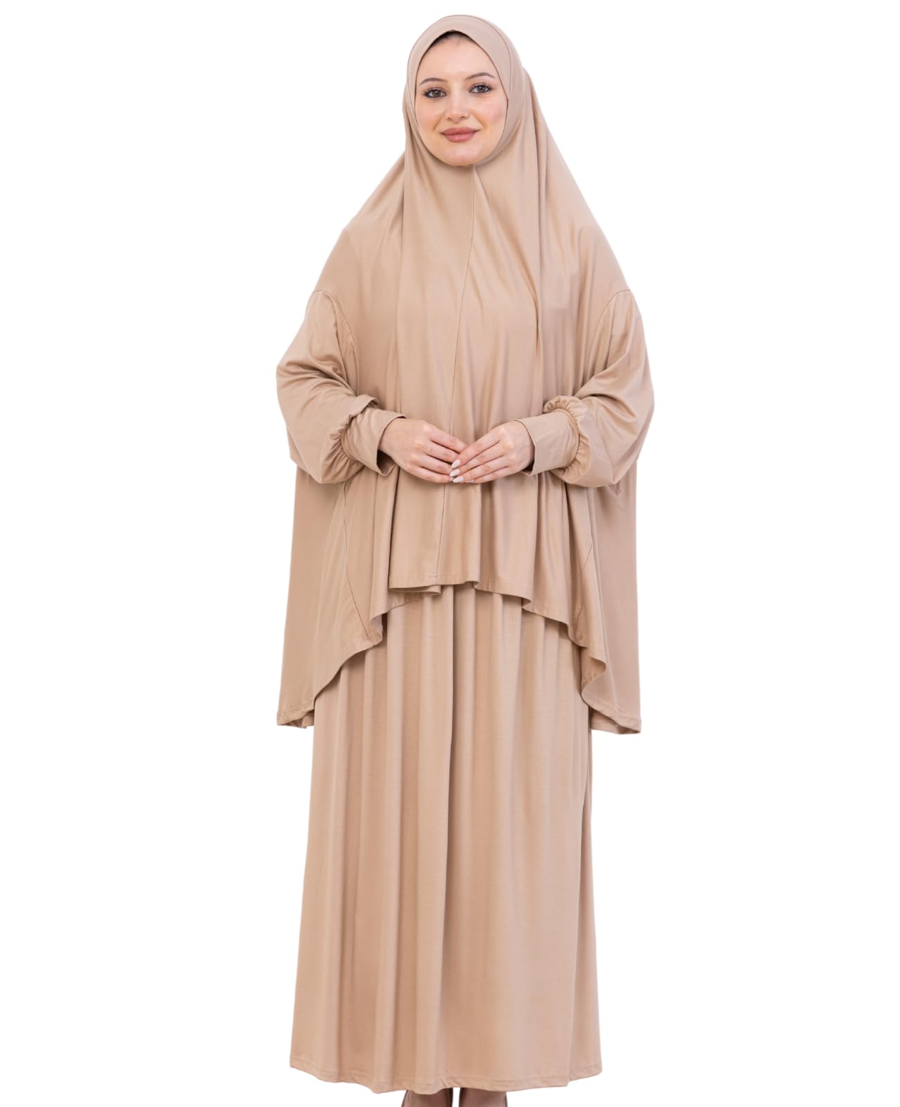 Prien Soft Prayer Dress For Women, Muslim Abaya Hijab Set, Long Turkish Cotton Praying Outfit, Islamic Clothes For Ramadan