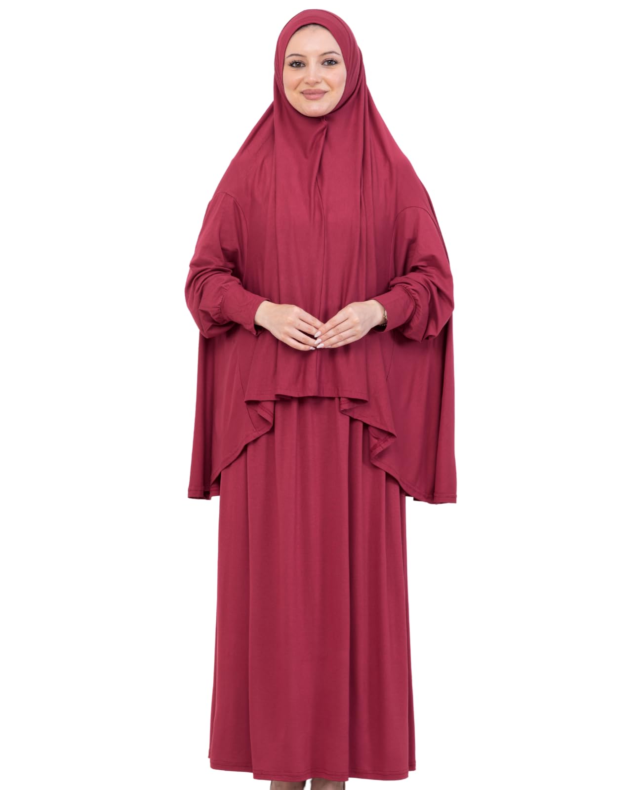 Prien Soft Prayer Dress For Women, Muslim Abaya Hijab Set, Long Turkish Cotton Praying Outfit, Islamic Clothes For Ramadan