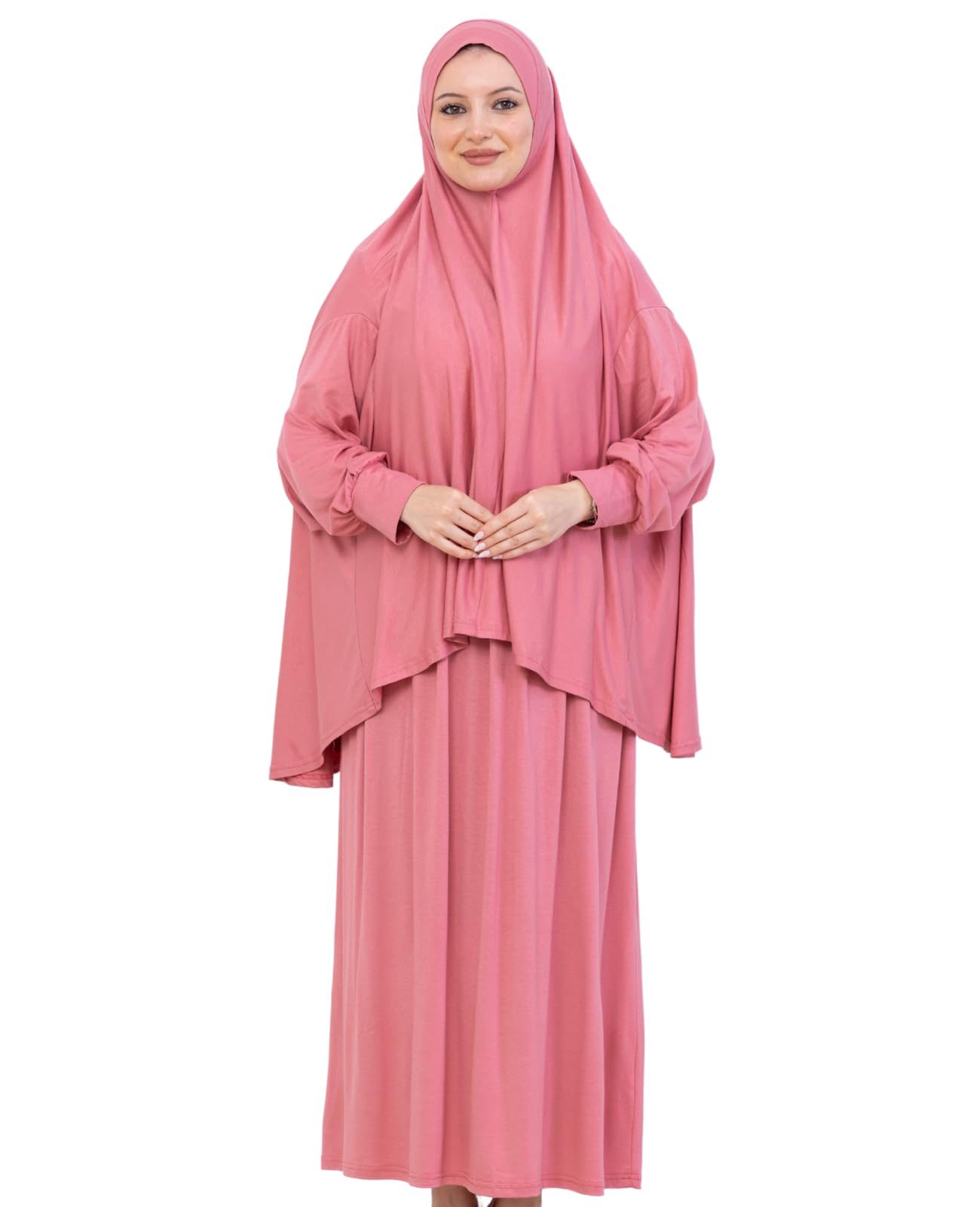 Prien Soft Prayer Dress For Women, Muslim Abaya Hijab Set, Long Turkish Cotton Praying Outfit, Islamic Clothes For Ramadan