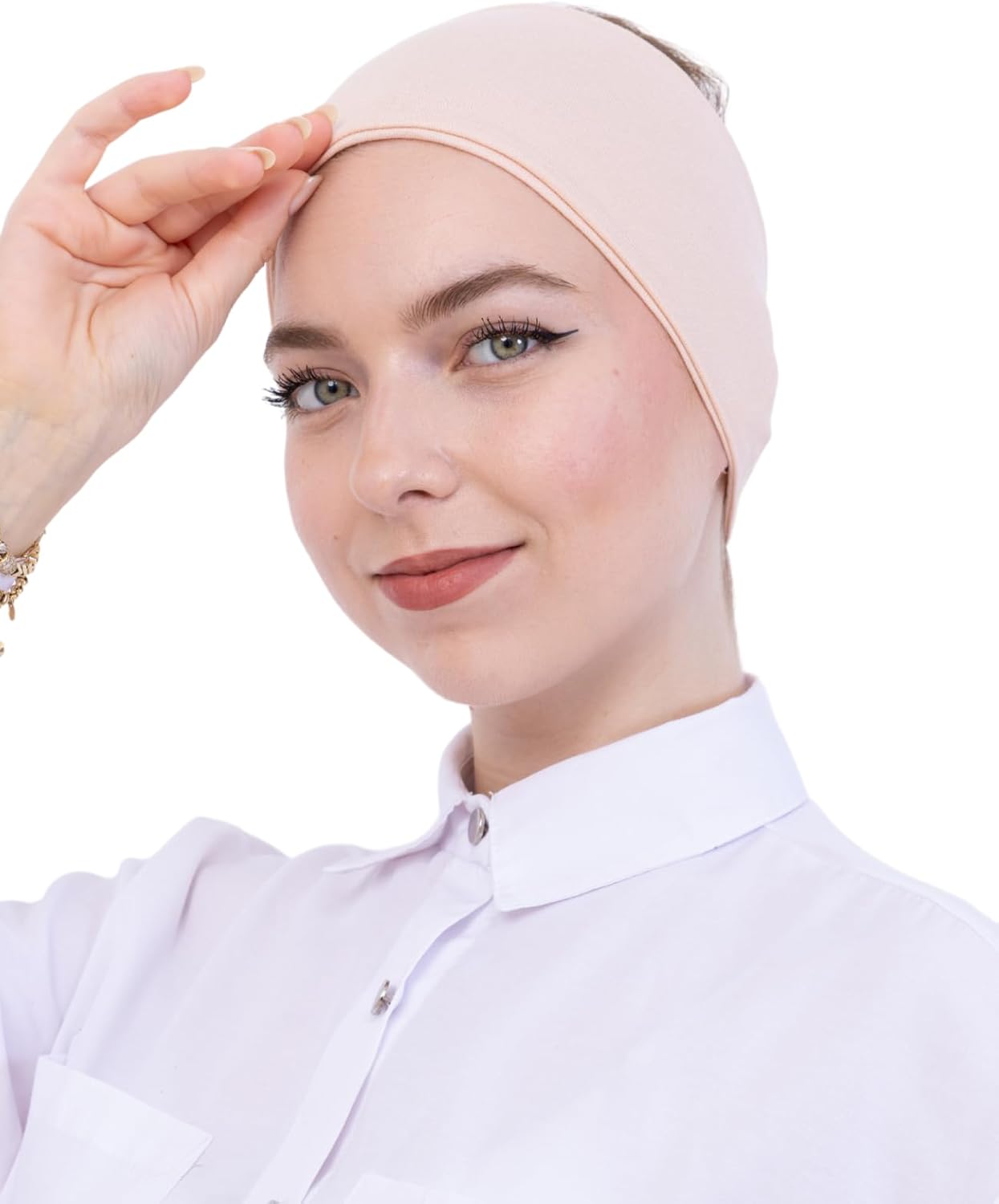 Prien Women Cotton Hijab Cap, Stretchy Head Cover, Pre-Sewn Inner Muslim Scarf Undercap, Non Slip Headband for Daily Wear