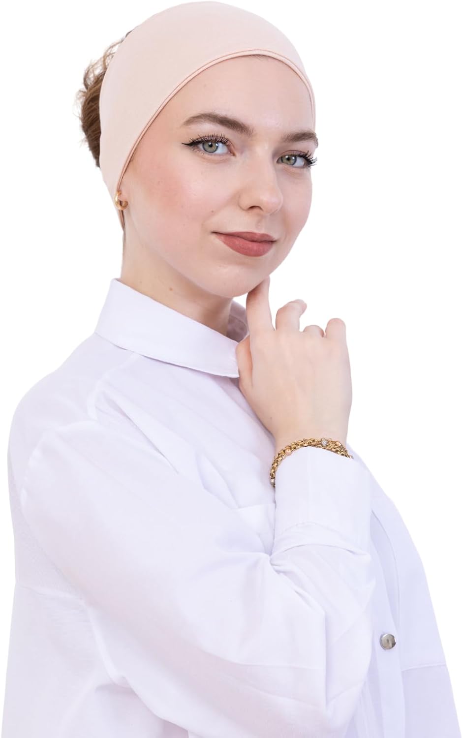 Prien Women Cotton Hijab Cap, Stretchy Head Cover, Pre-Sewn Inner Muslim Scarf Undercap, Non Slip Headband for Daily Wear