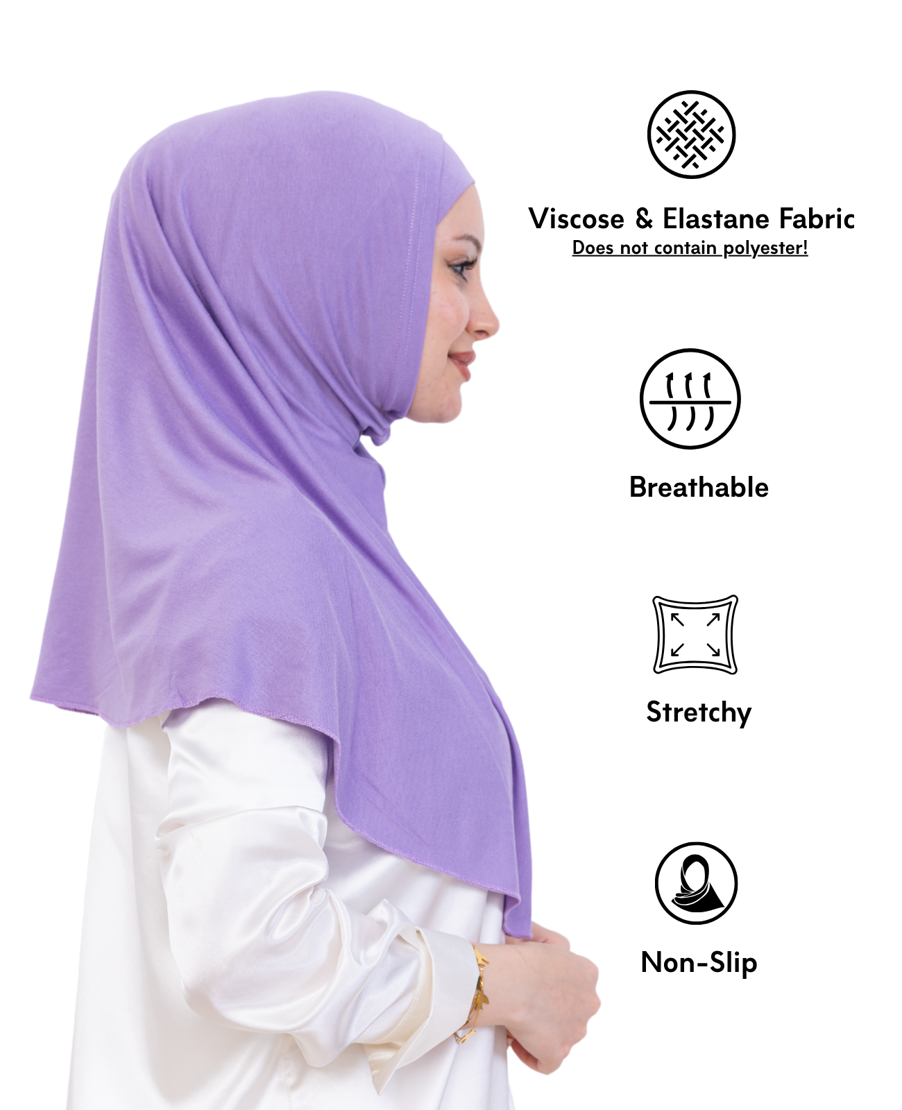 Instant Hijab With Cap Non Pleated - Black