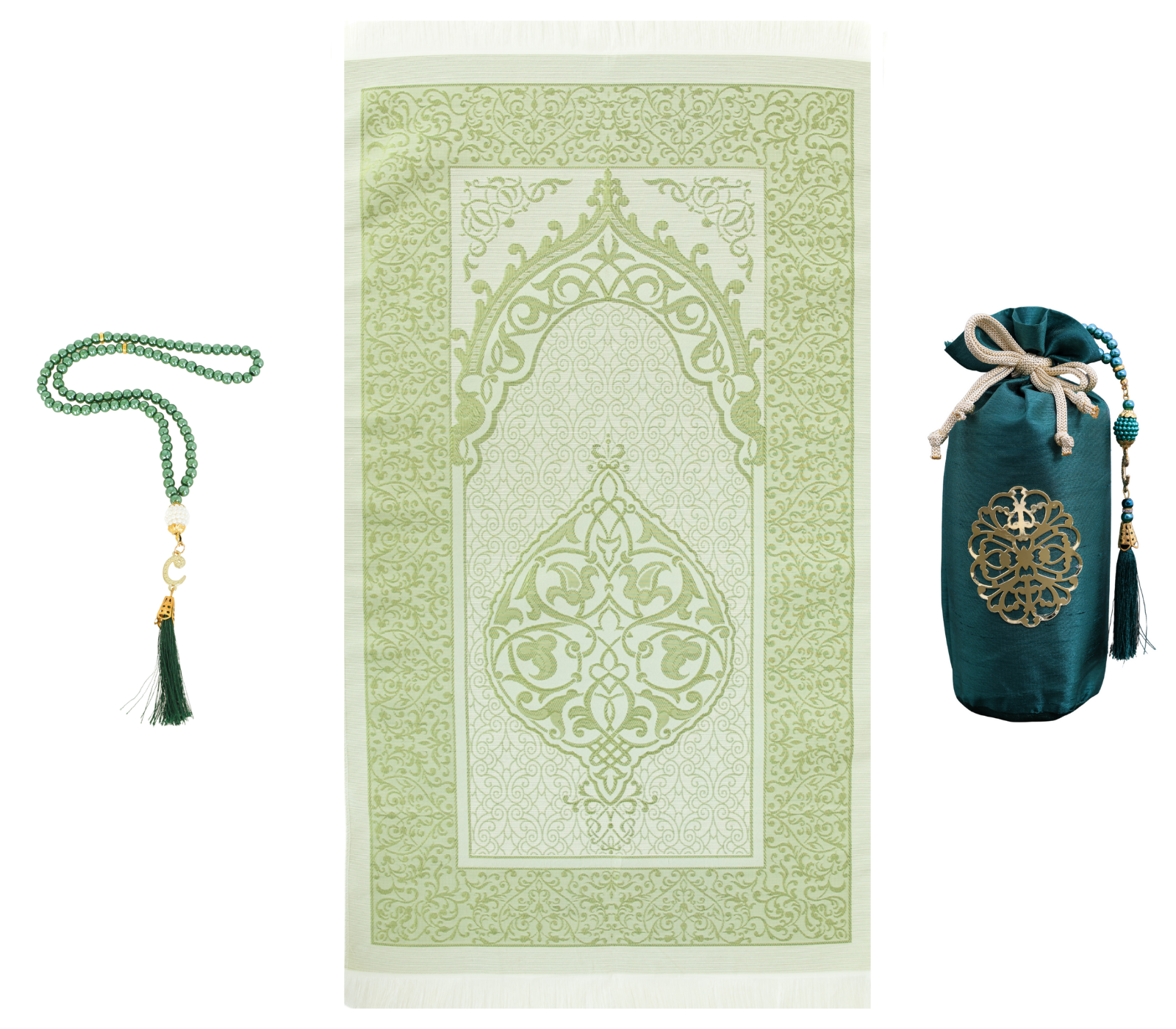 Prayer Rug with Tasbih Bag for Pray, Muslim Gifts Bayram, Mat Salah, Sajadah for Women & Men