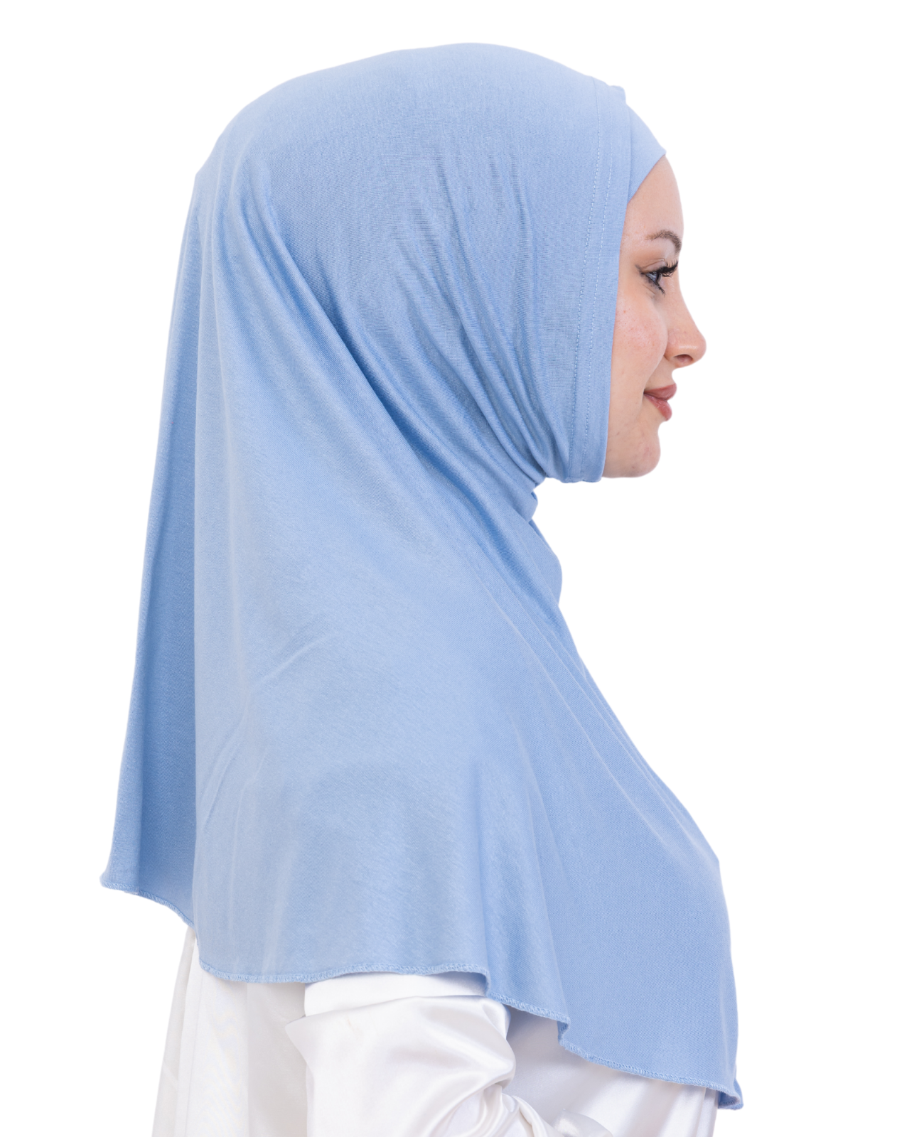 Instant Hijab With Cap Non Pleated - Light Blue