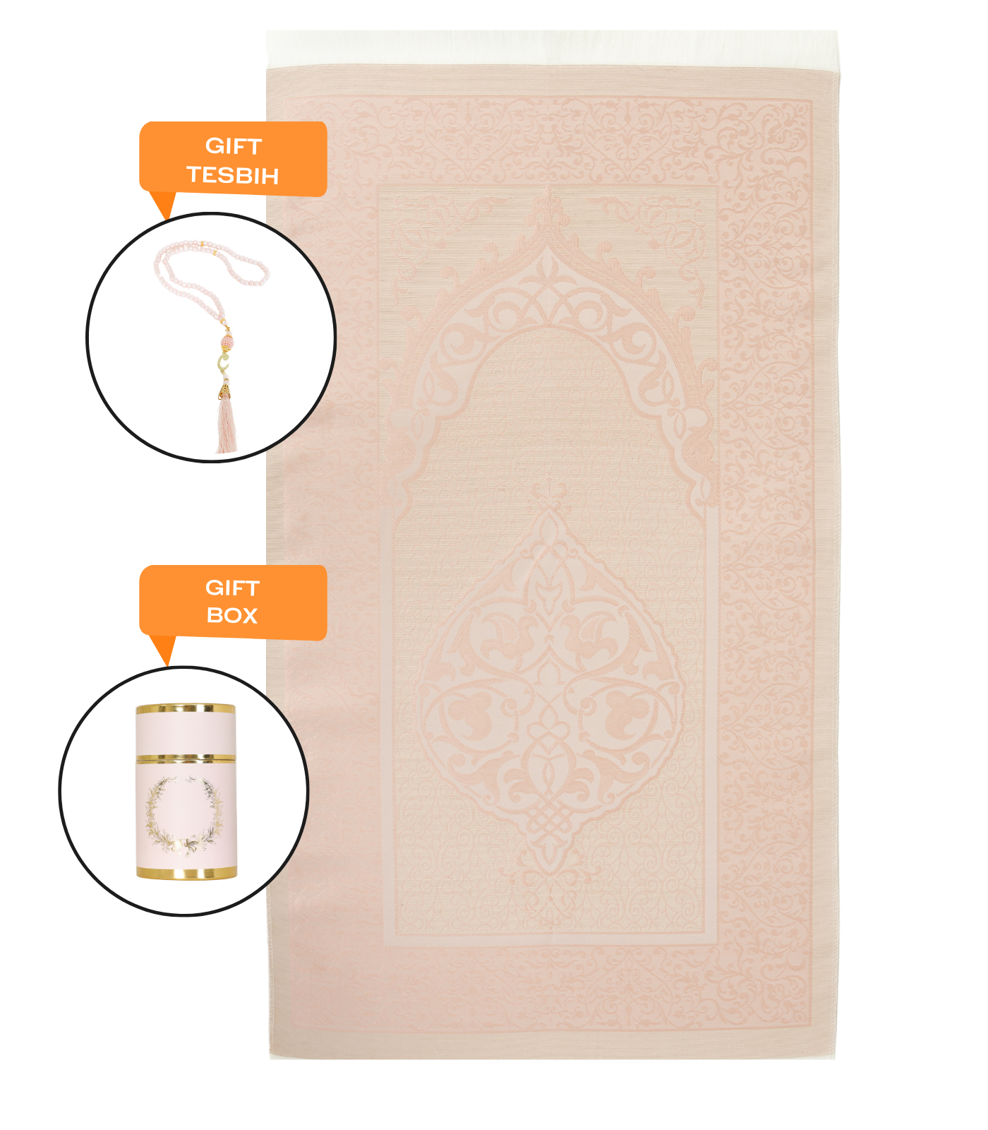 Muslim Prayer Rug With Tasbih For Islamic Gifts, Portable Islam Gift Box