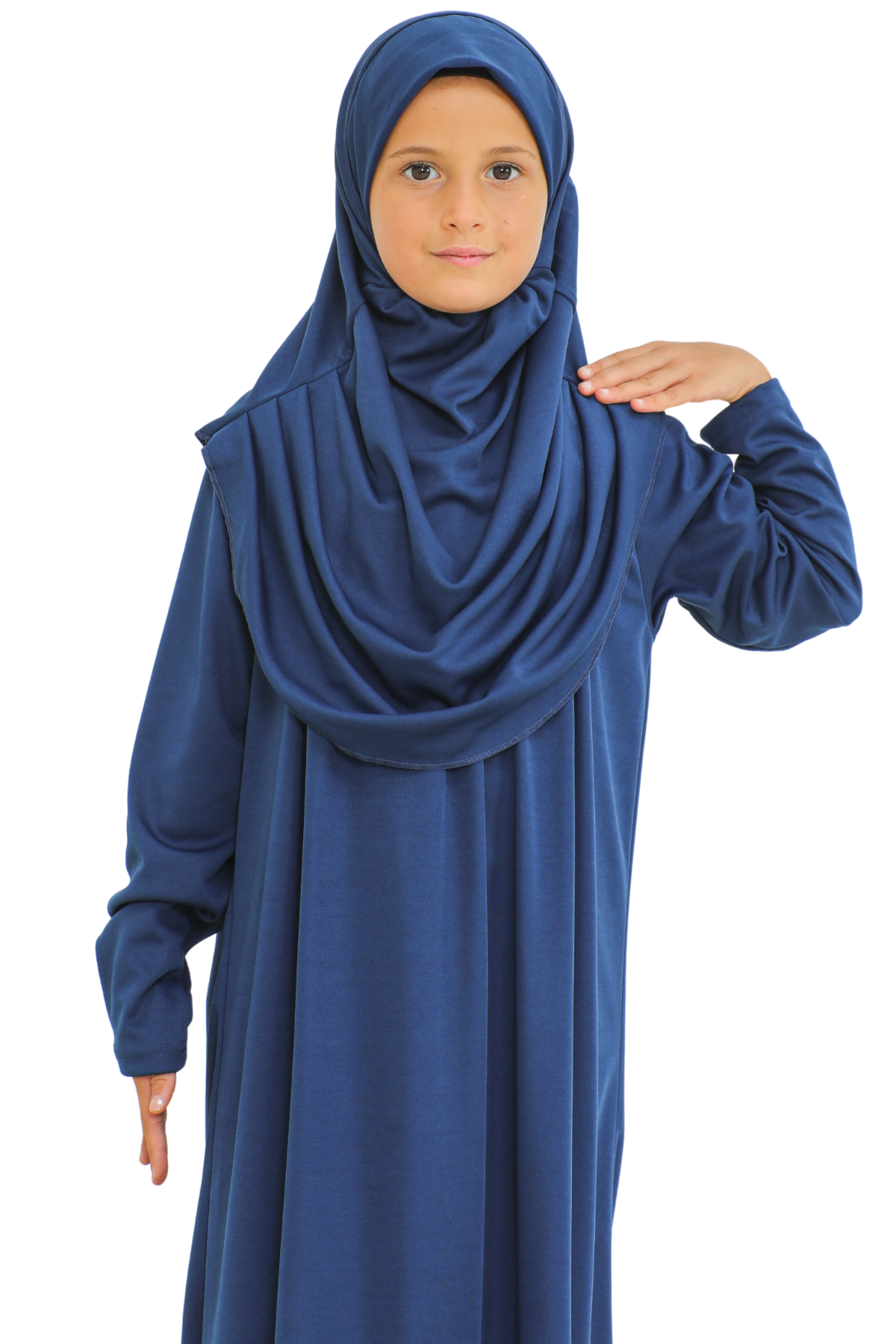 Kids Prayer Dress Muslim Clothes for Girls Long Sleeve Abaya with Hijab Two Piece Maxi Islamic Set Scarf Kaftan Jilbab