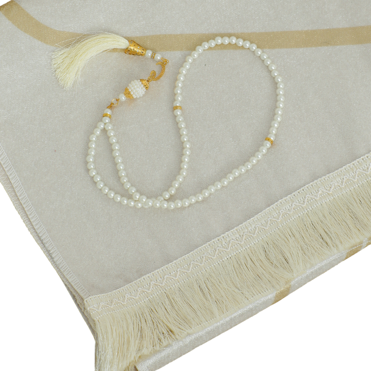 Two Pieces Prayer Rug with Tasbih for Couples