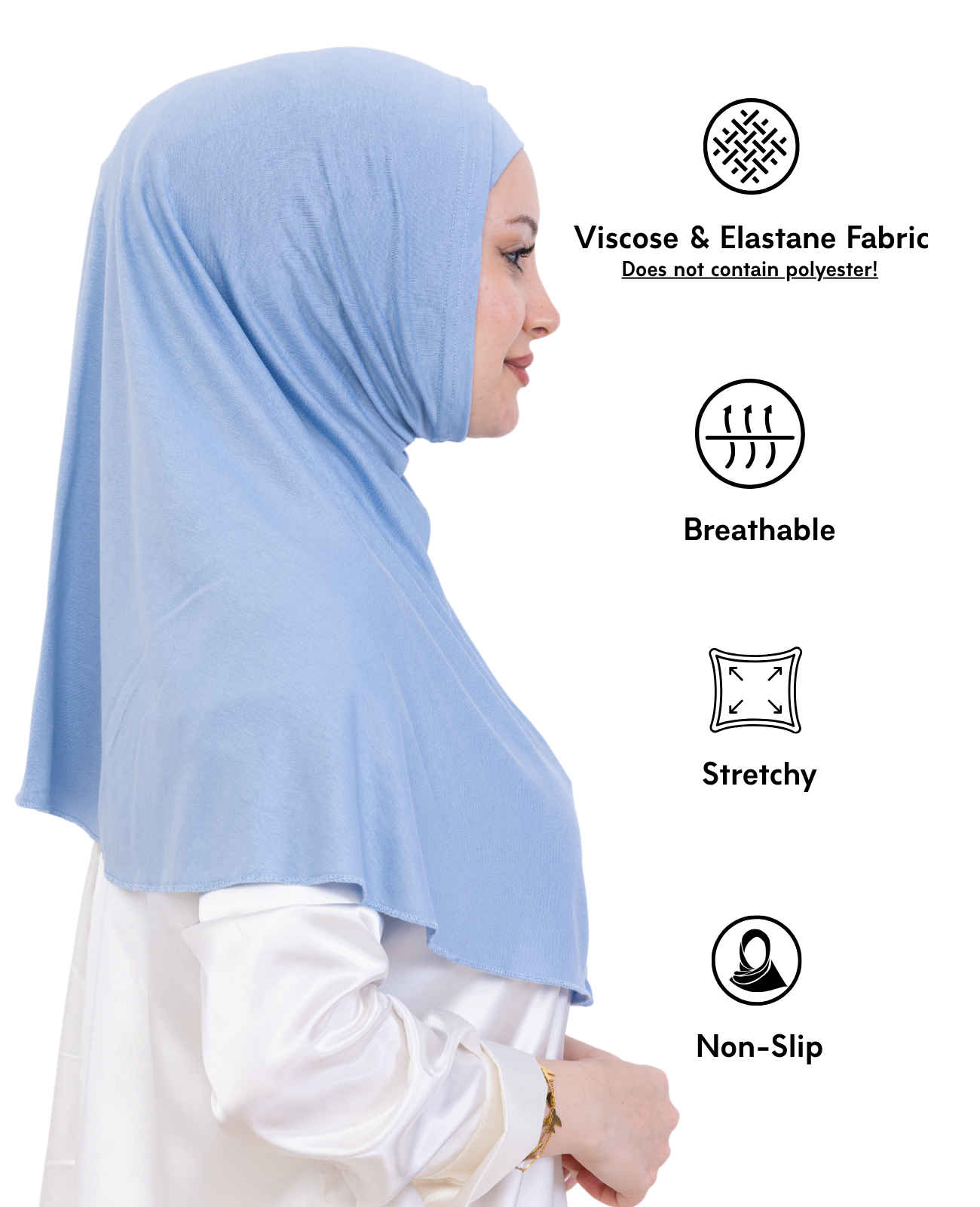 Instant Hijab With Cap Non Pleated - Black