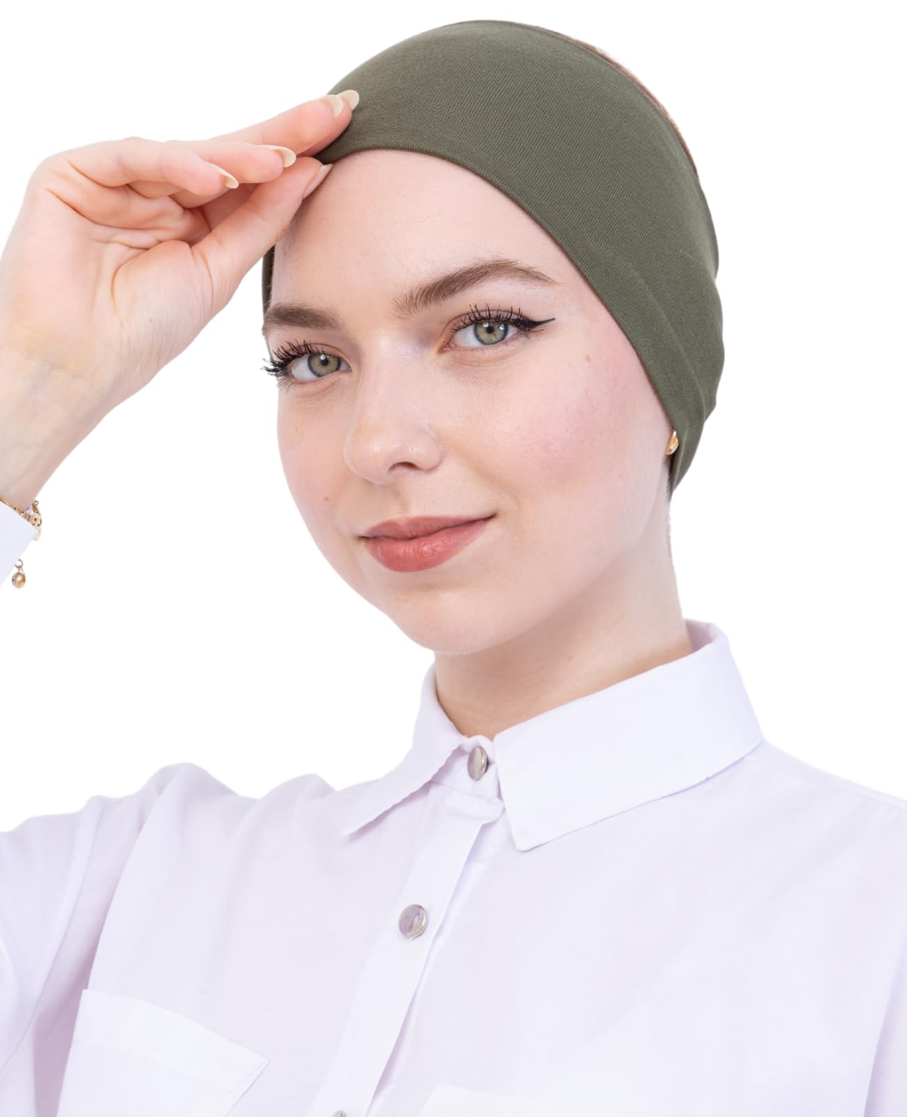 Prien Women Cotton Hijab Cap, Stretchy Head Cover, Pre-Sewn Inner Muslim Scarf Undercap, Non Slip Headband for Daily Wear