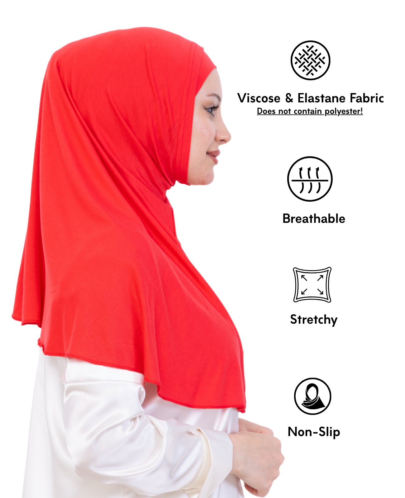 Instant Hijab With Cap Non Pleated - Black