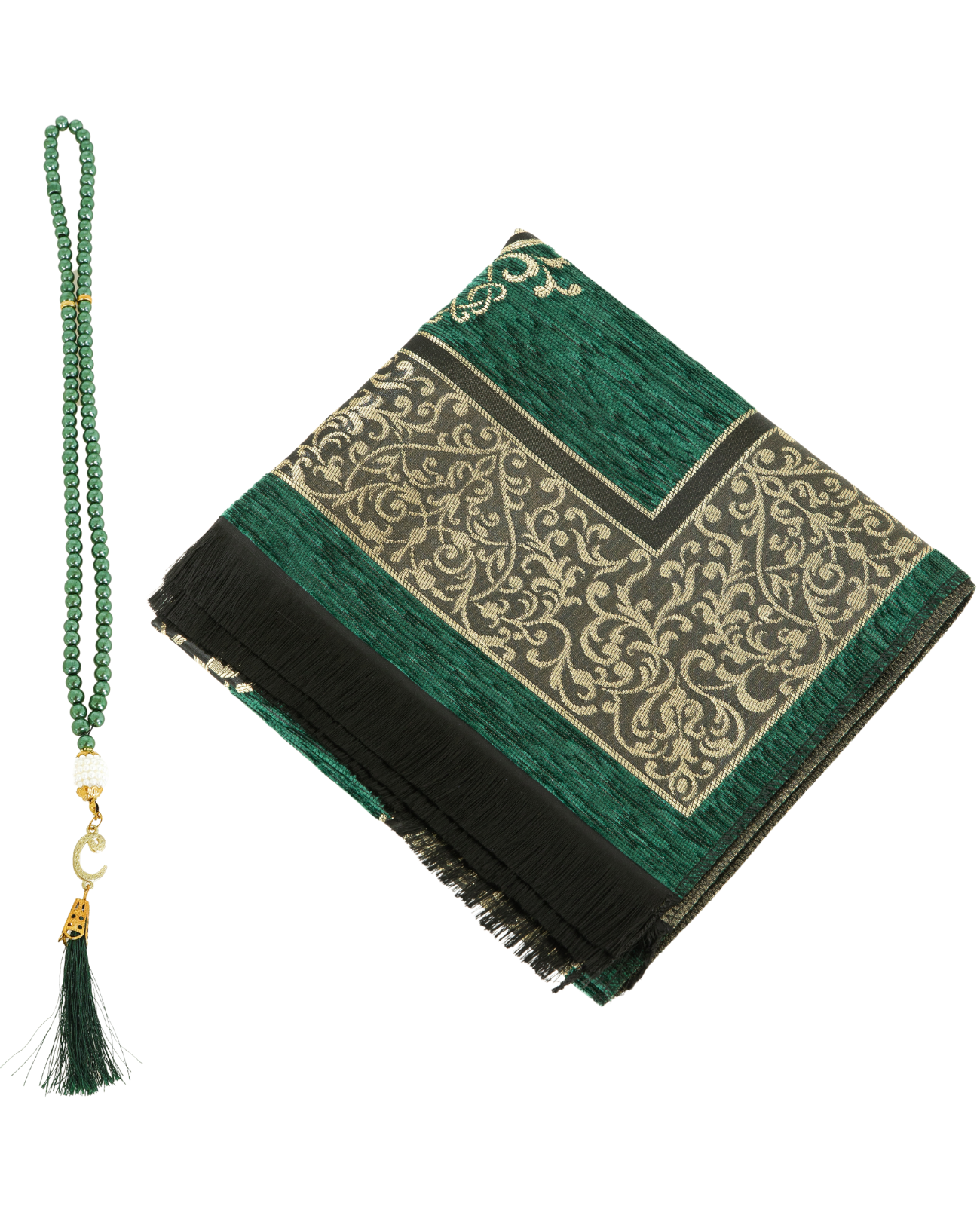 Prayer Rug With Tasbih | Muslim Carpet | Praying Mat With Prayer Beads