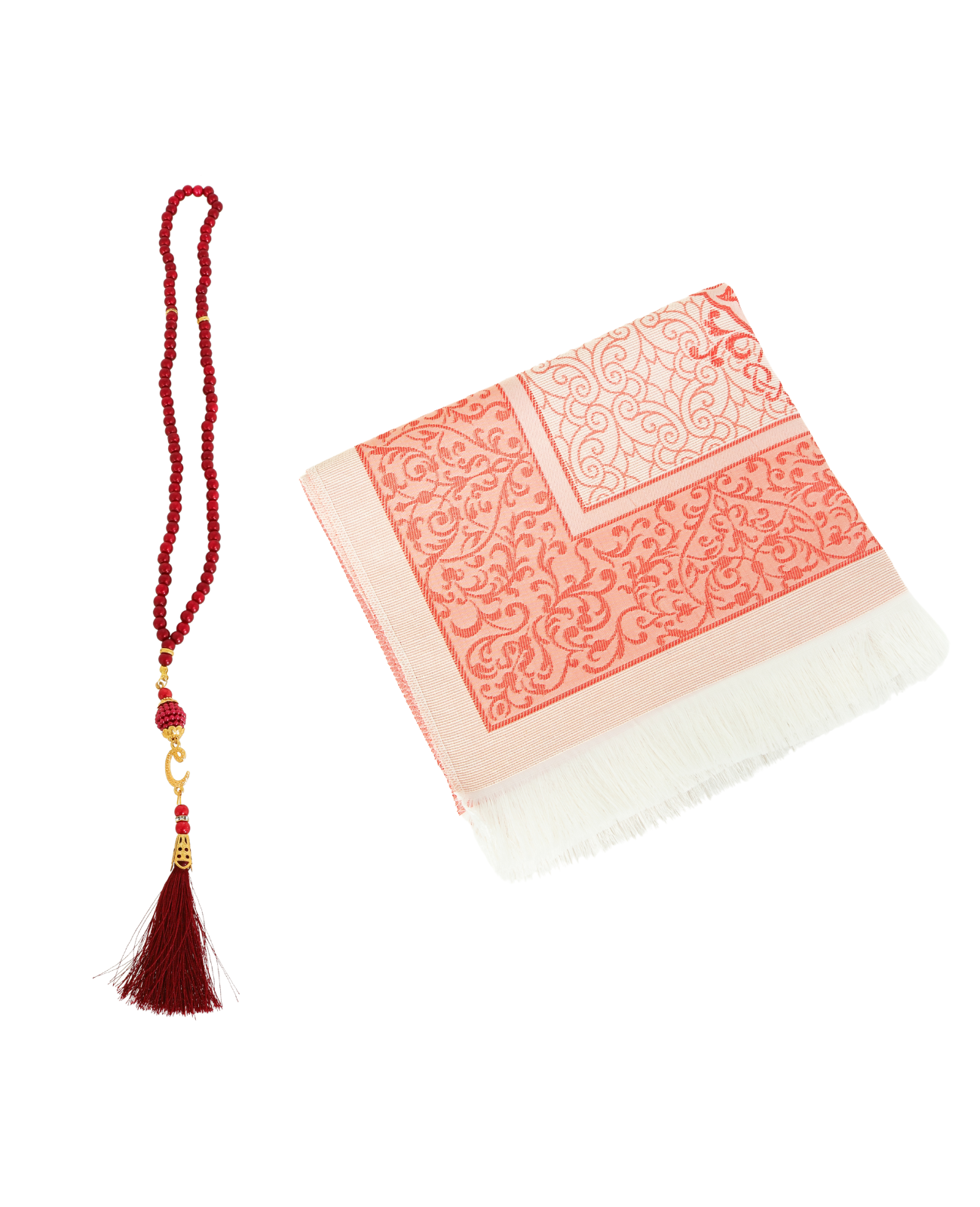 Prayer Rug With Tasbih | Muslim Carpet | Praying Mat With Prayer Beads