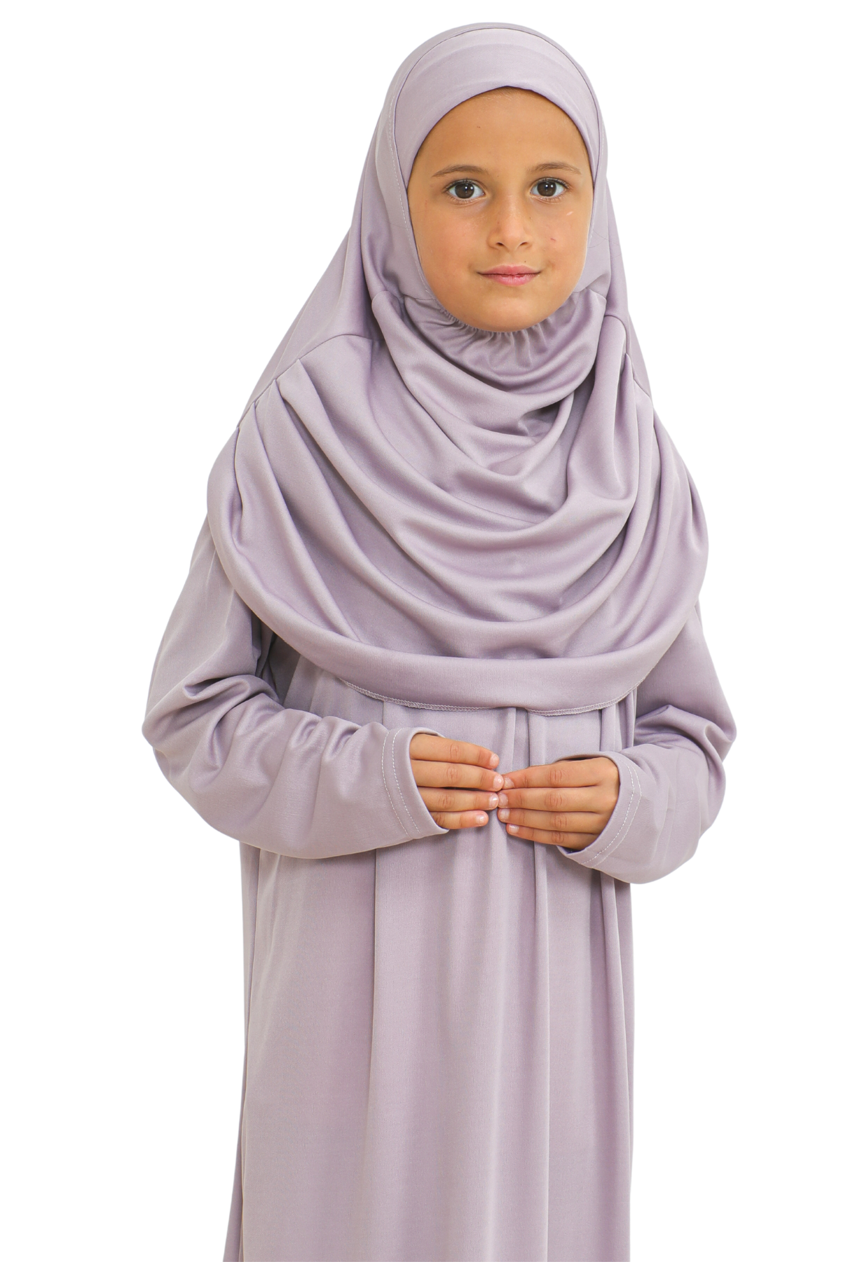 Kids Prayer Dress Muslim Clothes for Girls Long Sleeve Abaya with Hijab Two Piece Maxi Islamic Set Scarf Kaftan Jilbab