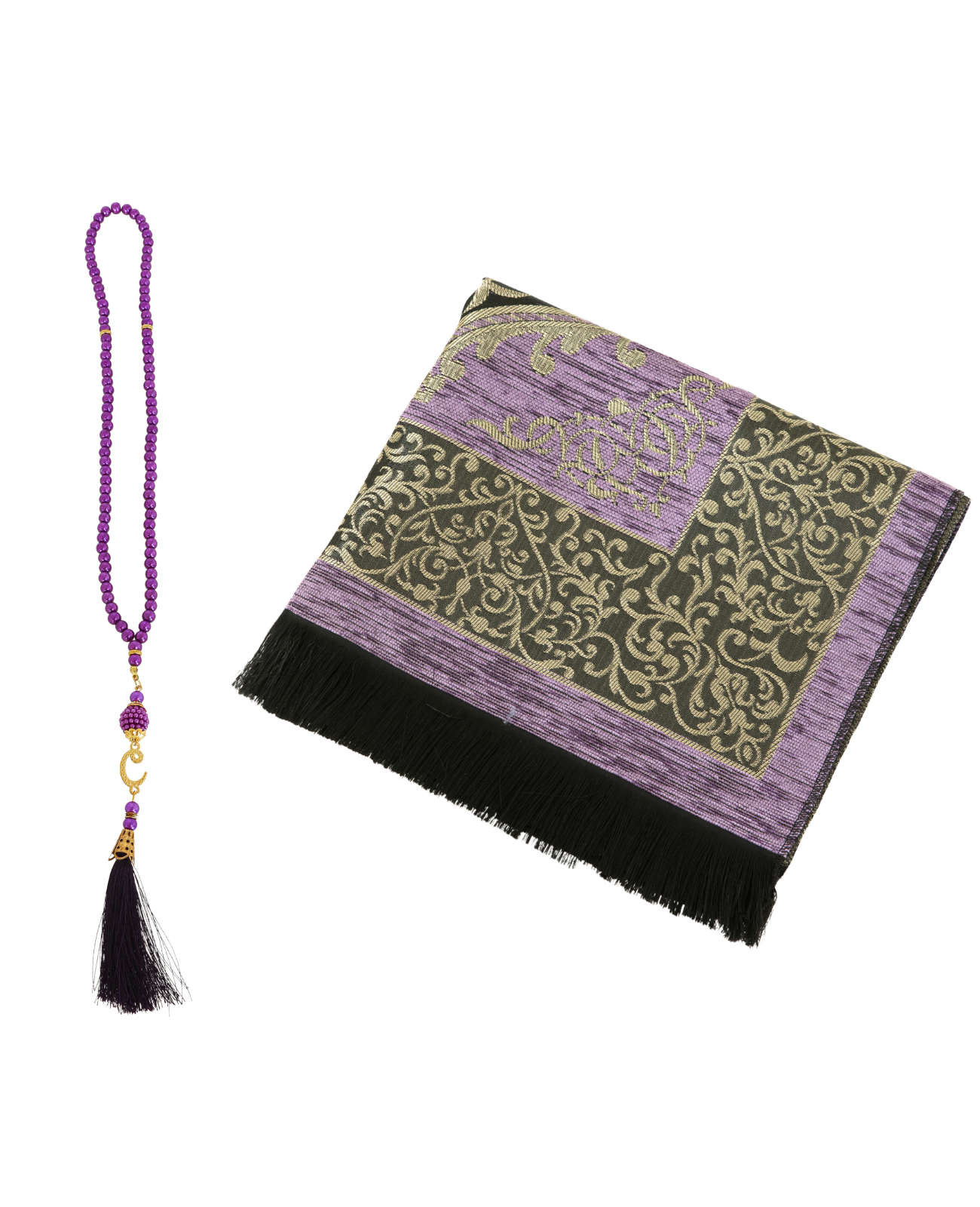 Prayer Rug With Tasbih | Muslim Carpet | Praying Mat With Prayer Beads