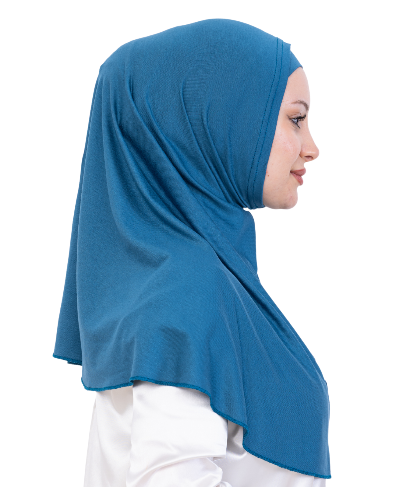 Instant Hijab With Cap Non Pleated - Turquoise