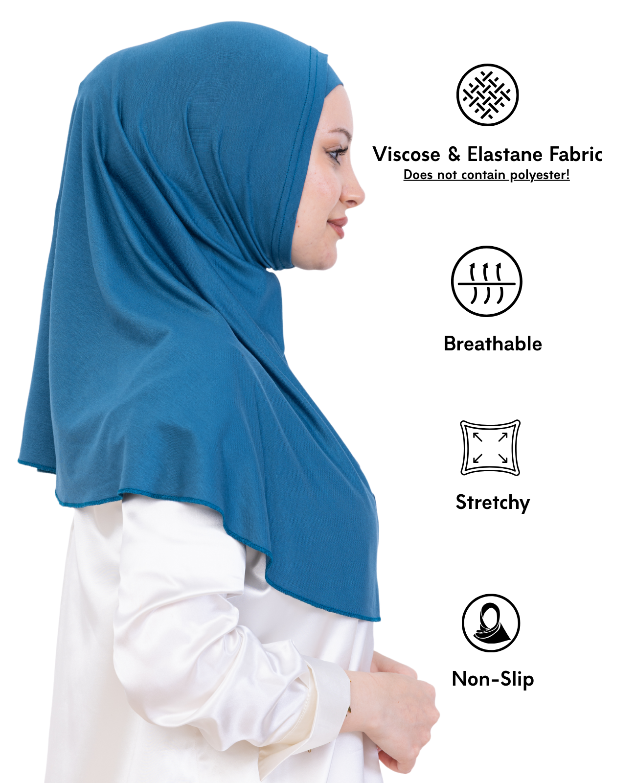 Instant Hijab With Cap Non Pleated - Black