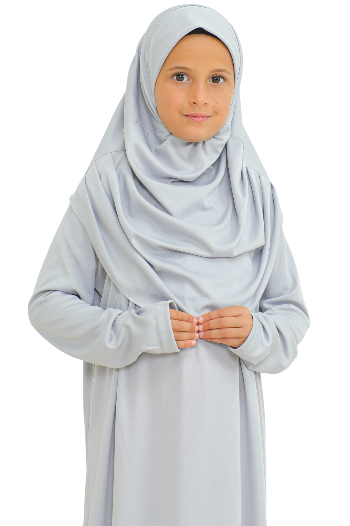 Kids Prayer Dress Muslim Clothes for Girls Long Sleeve Abaya with Hijab Two Piece Maxi Islamic Set Scarf Kaftan Jilbab