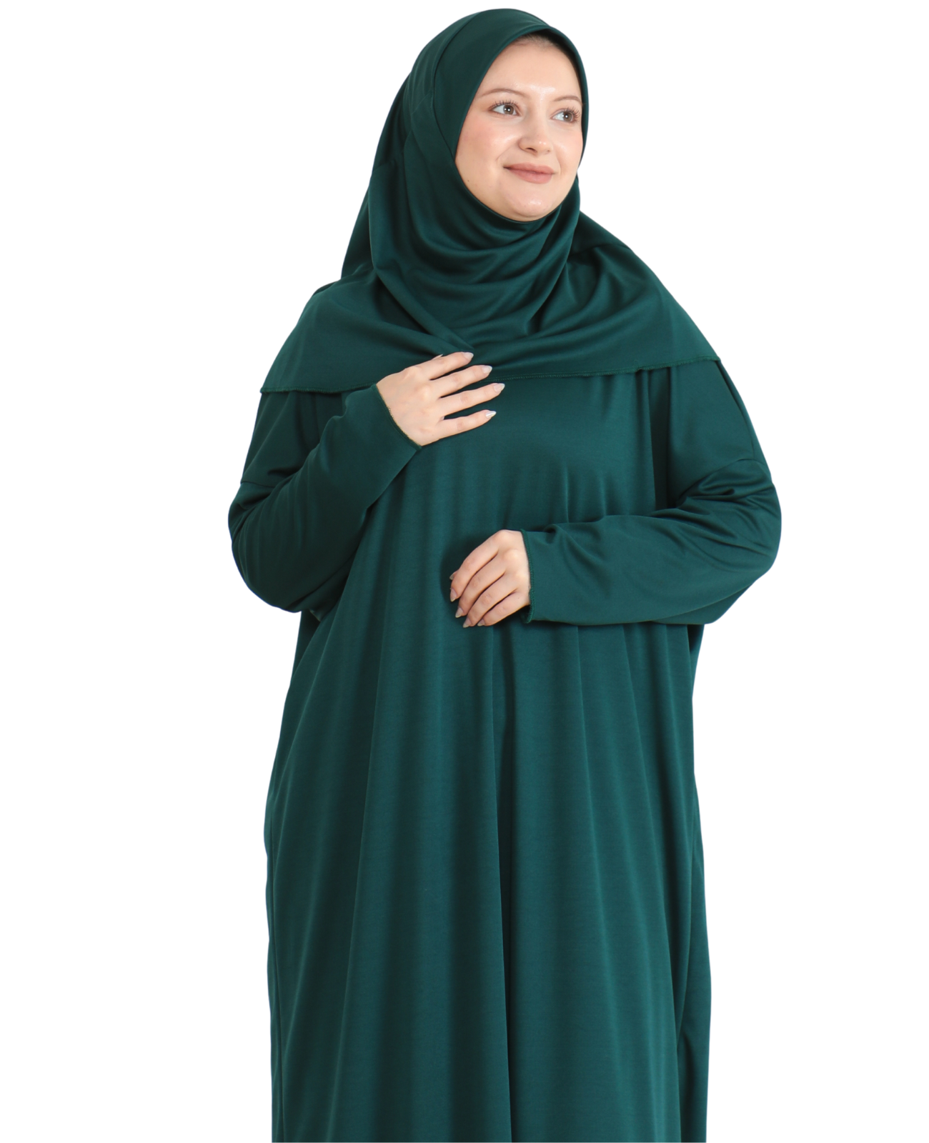 Gebetskleidung für Frauen mit Hijab, muslimische Outfits, lange Robe, Abaya, türkische islamische Kleider, Dubai, Kaftan mit Rosenkranz