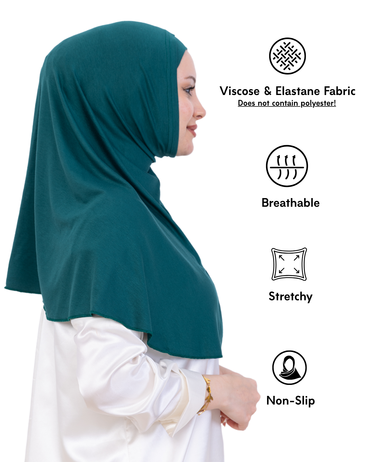 Instant Hijab With Cap Non Pleated - Black