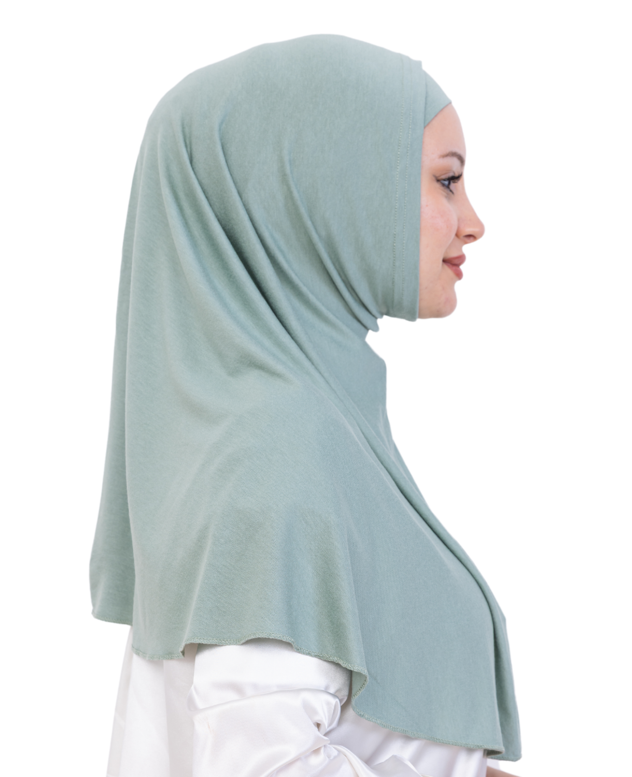 Instant Hijab With Cap Non Pleated - Light Green